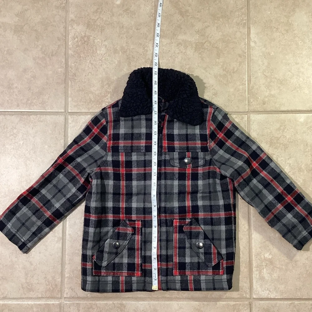 Cherokee Flannel Zippered Jacket Faux Fur Collar Toddler 5T